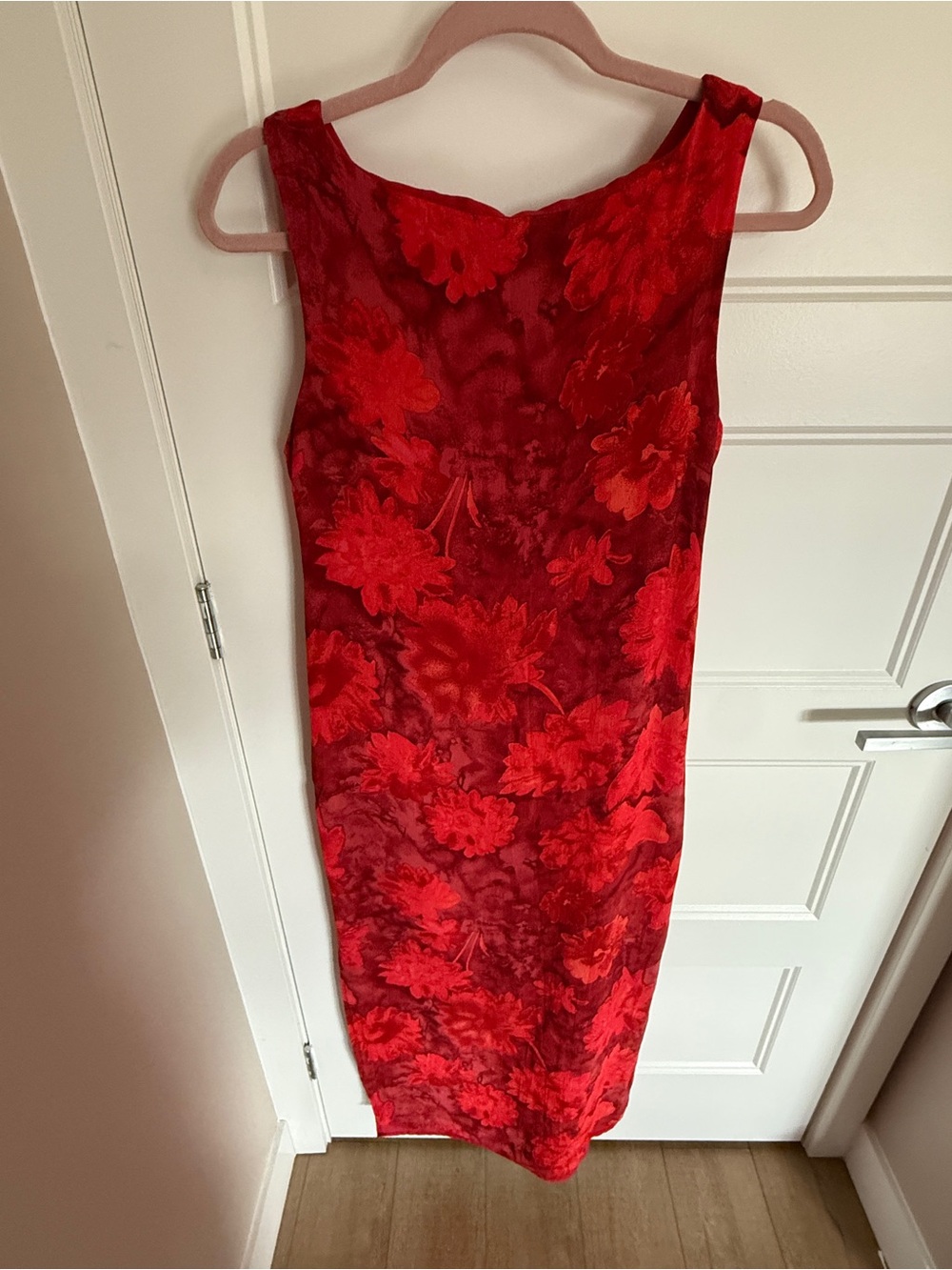 Jessica Red Floral Vintage Dress - Vintage Women's Dress - Picture 2 of 4
